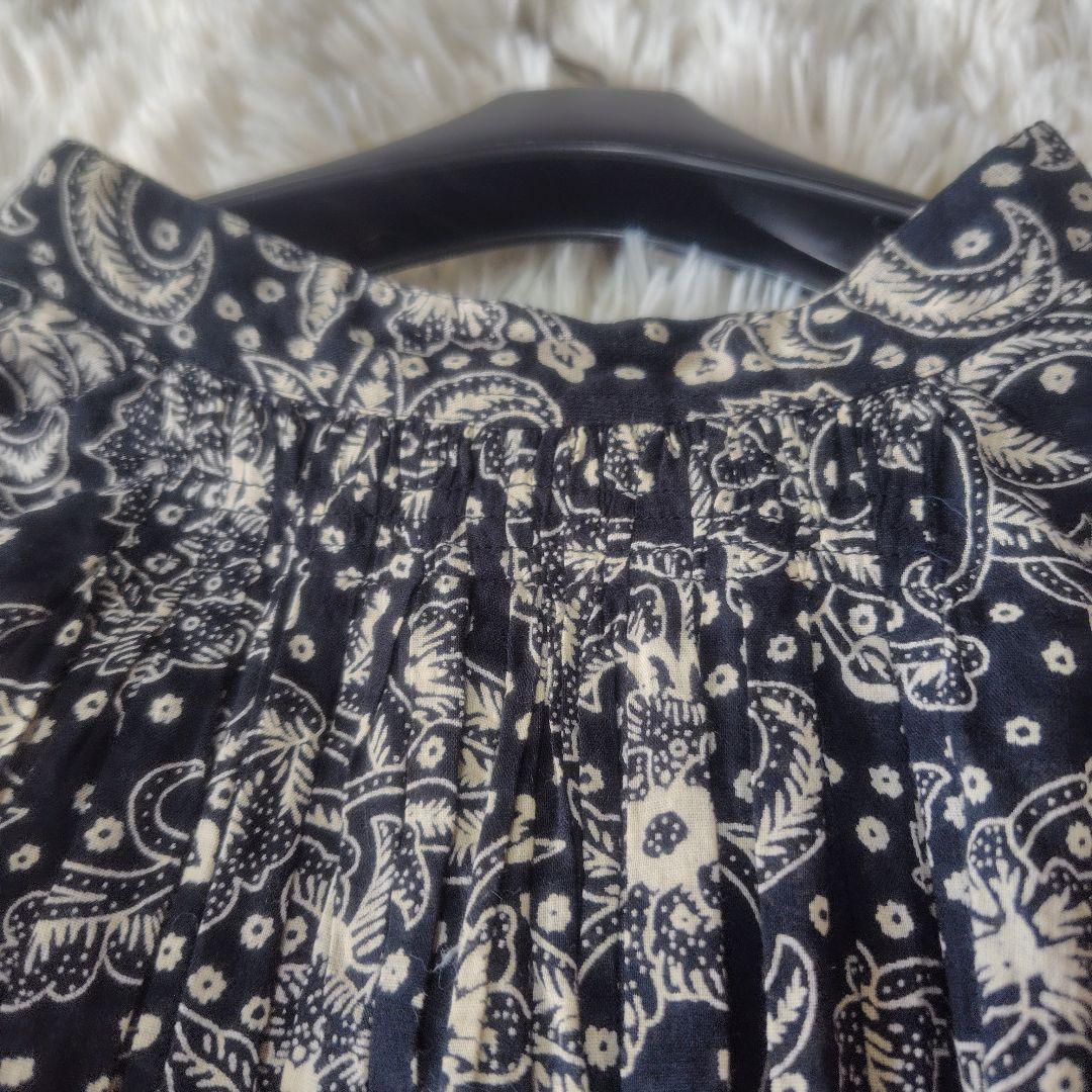 【極美品♡近年モデル】ヌキテパ　エスニックプリントフロントオープンドレス　黒