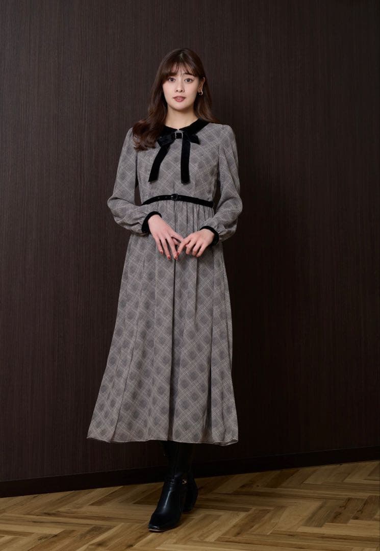 期間限定値下♡Herlipto♡BristolPlaidRibbon Dress