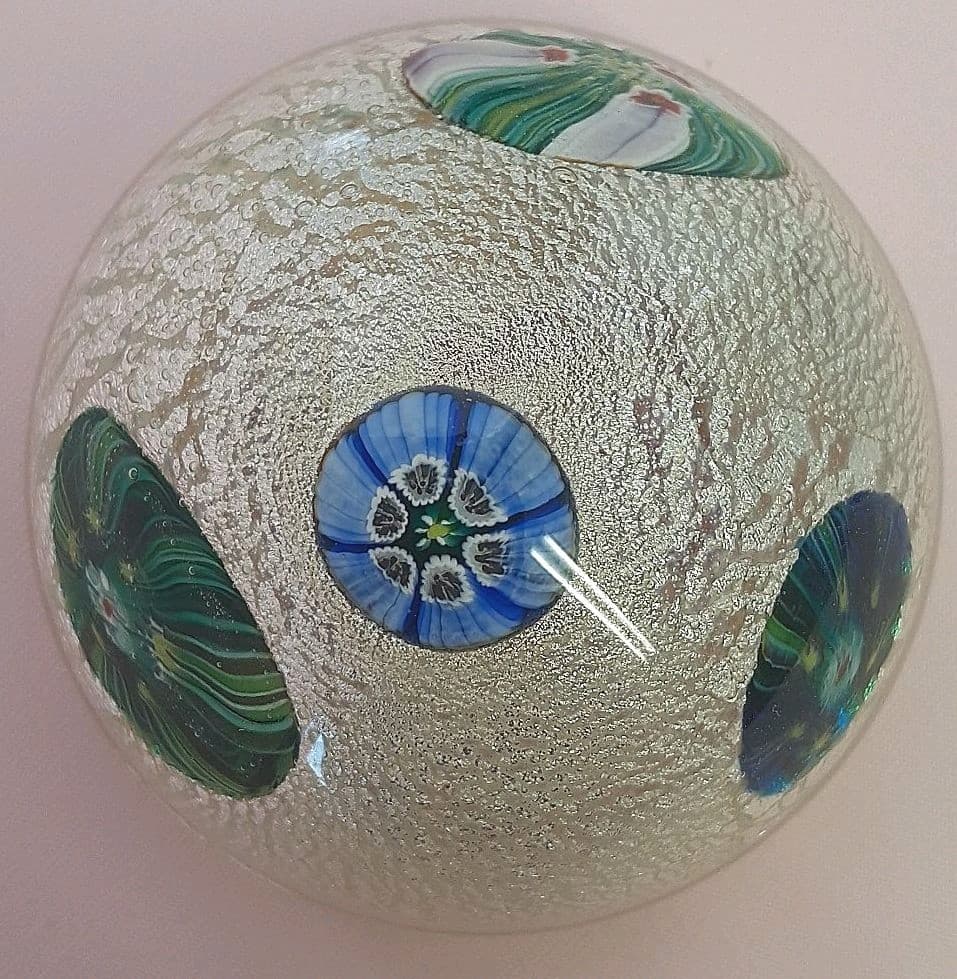 【送料無料】ベネチア　ムラーノ　ガラスウェイト　Murano　パール