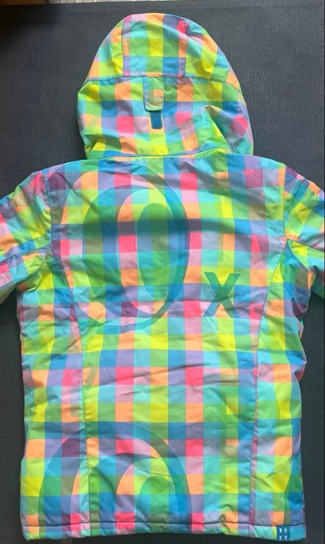 【美品】ROXYスキースノーボードウェア140150チェックキッズジャケット