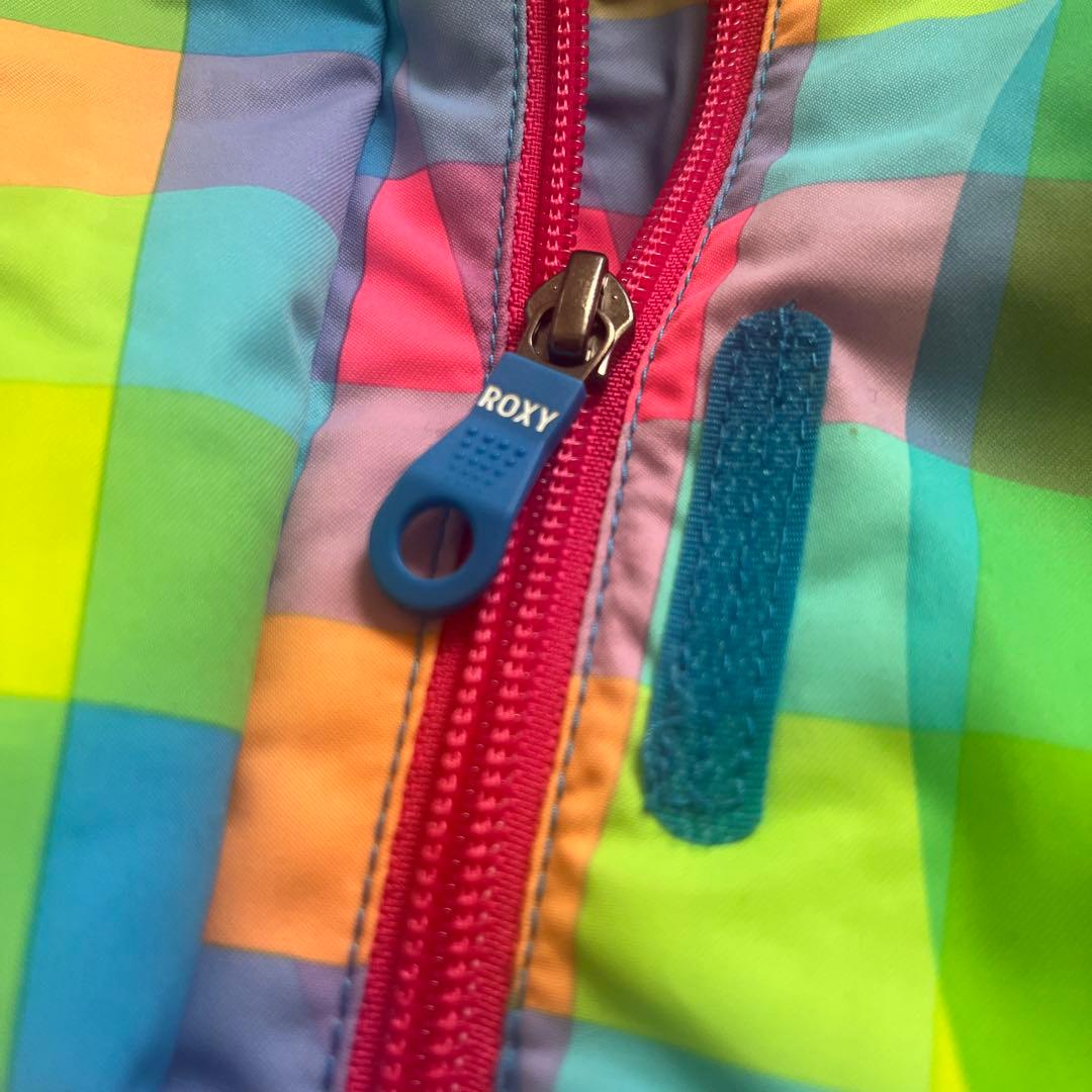 【美品】ROXYスキースノーボードウェア140150チェックキッズジャケット