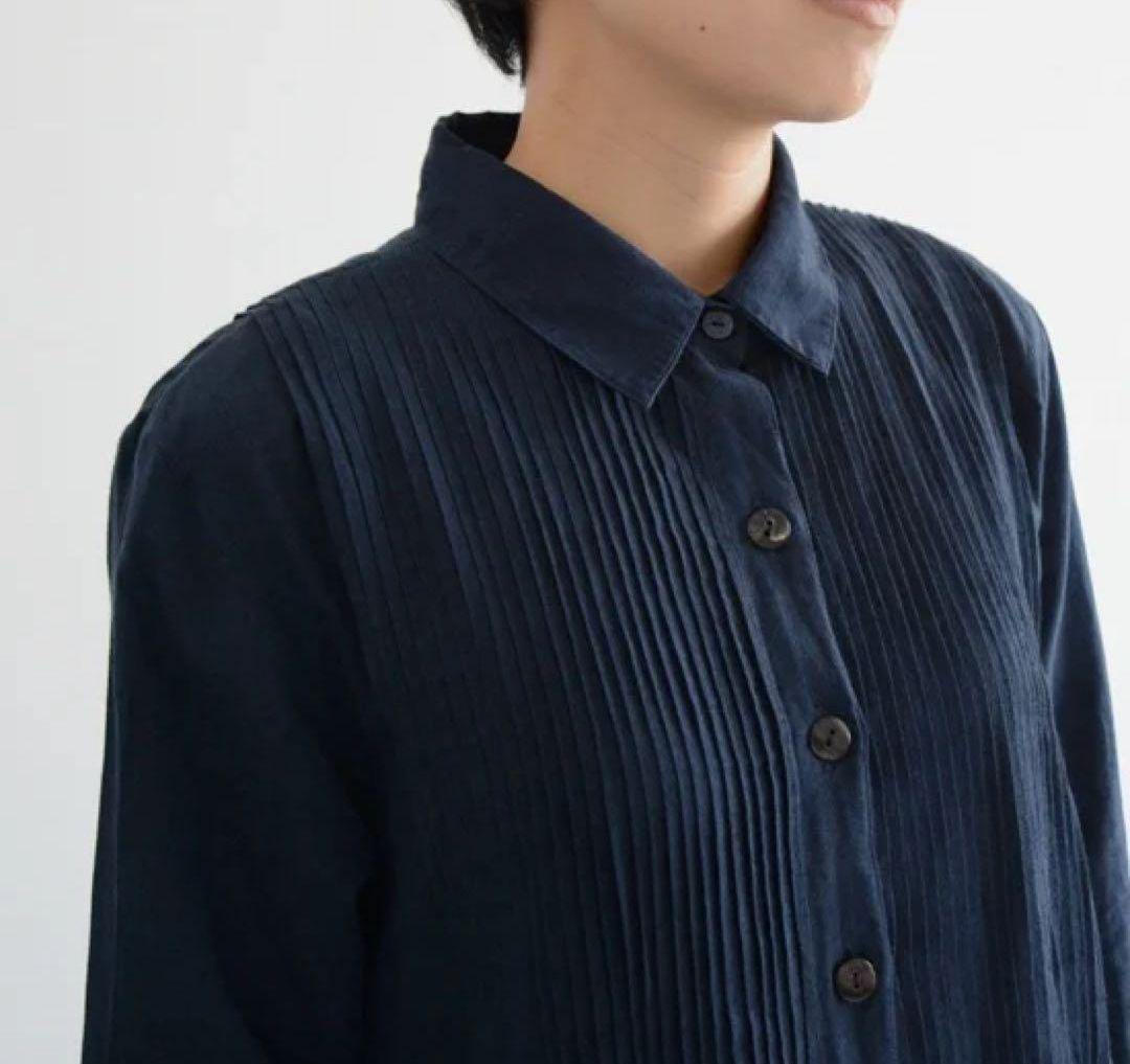 Khadi and Co ピンタックシャツワンピース 薄緑 ライトグリーン S