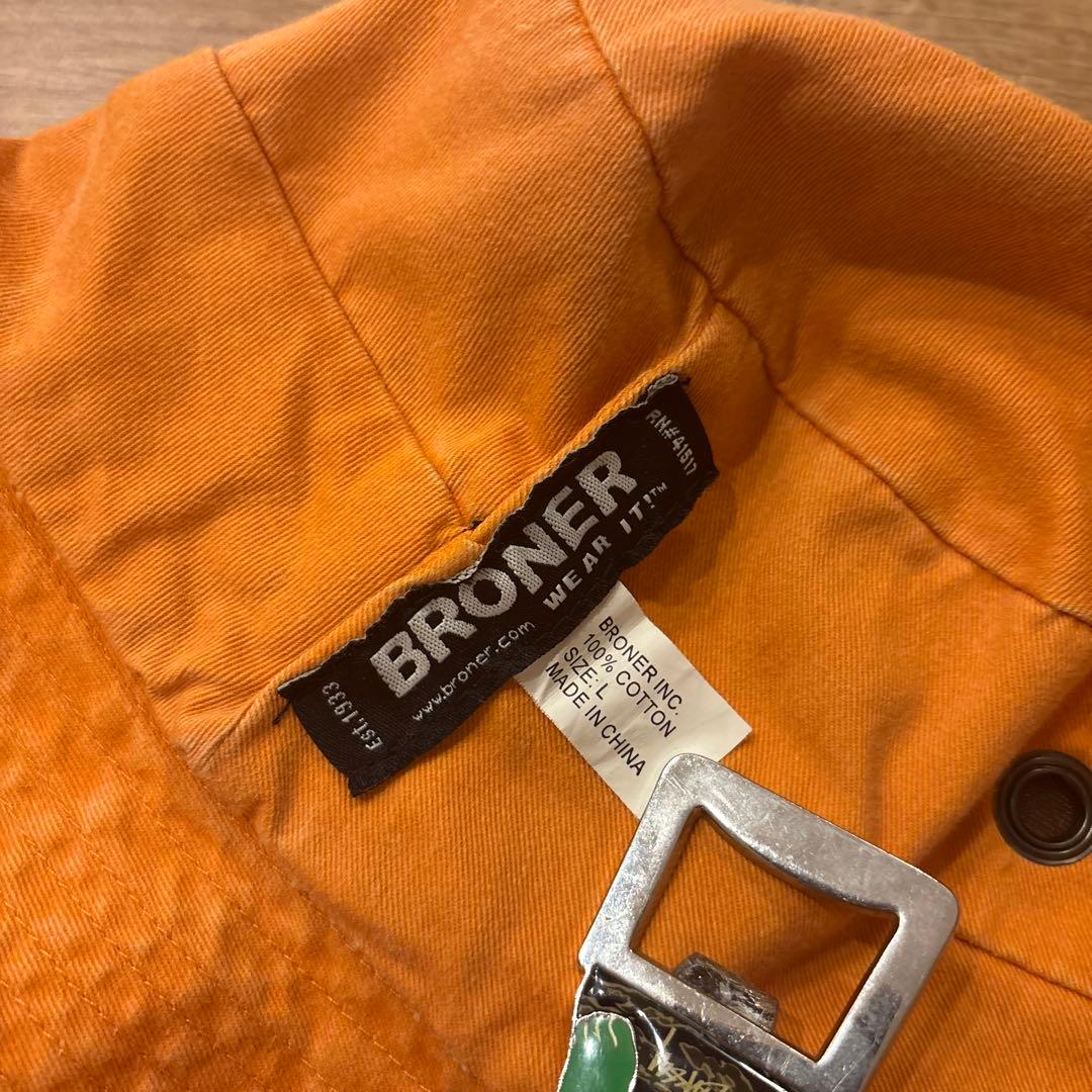 90s BRONER サファリハット バケットハット　オレンジ