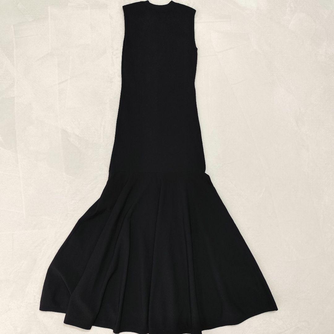 極美品 anuans ナローシルエットニットワンピース ブラック M