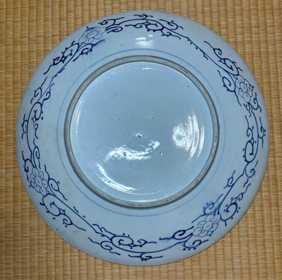 伊万里焼！ 古伊万里/色絵！松竹梅・鶴亀 図柄 大皿/1点！直径 約46.5㎝