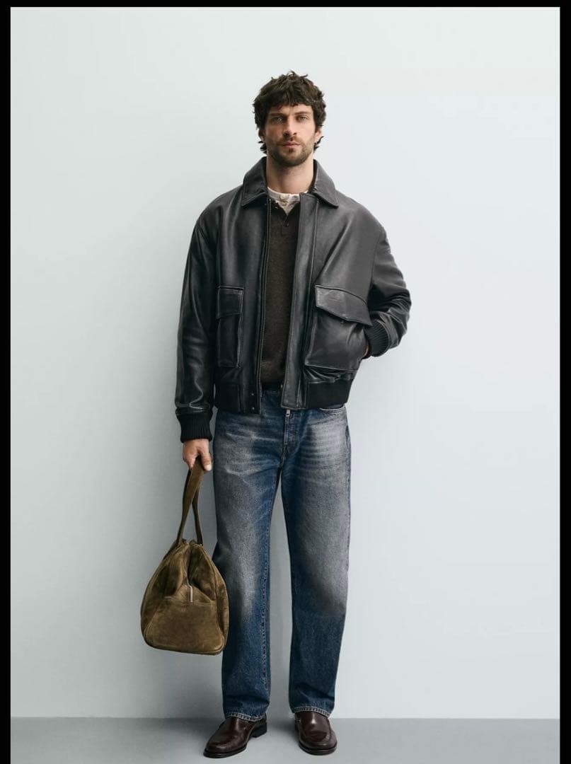 ZARA レザージャケット XL ブラック リアルレザー 羊革 美品