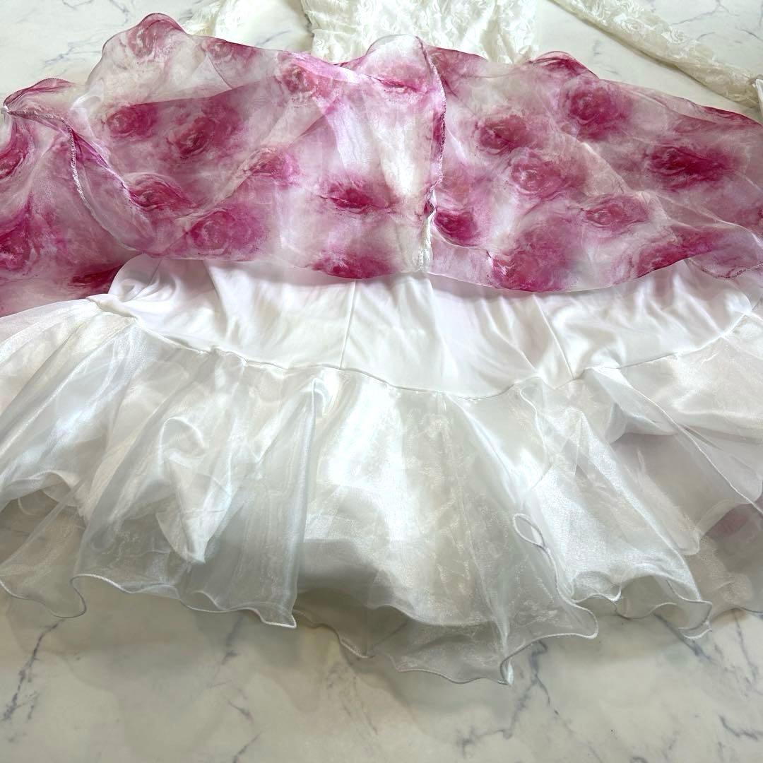 Leirena レイリーナ 社交ダンスドレス チョーカー オーガンジー 薔薇柄