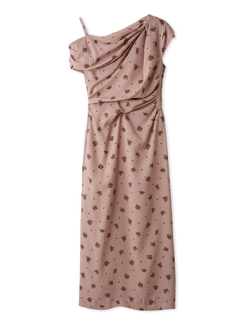 SNIDEL フラワープリントドレープワンピース PINK サイズ0