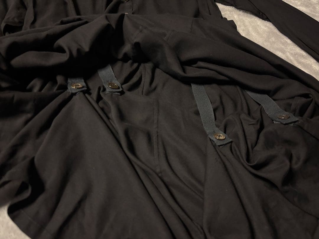 ANN DEMEULEMEESTERシャツワンピース 黒 レーヨン 変形