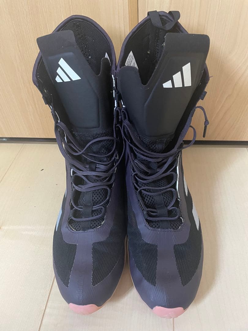 adidas ボクシングシューズ ハイカット 黒紫