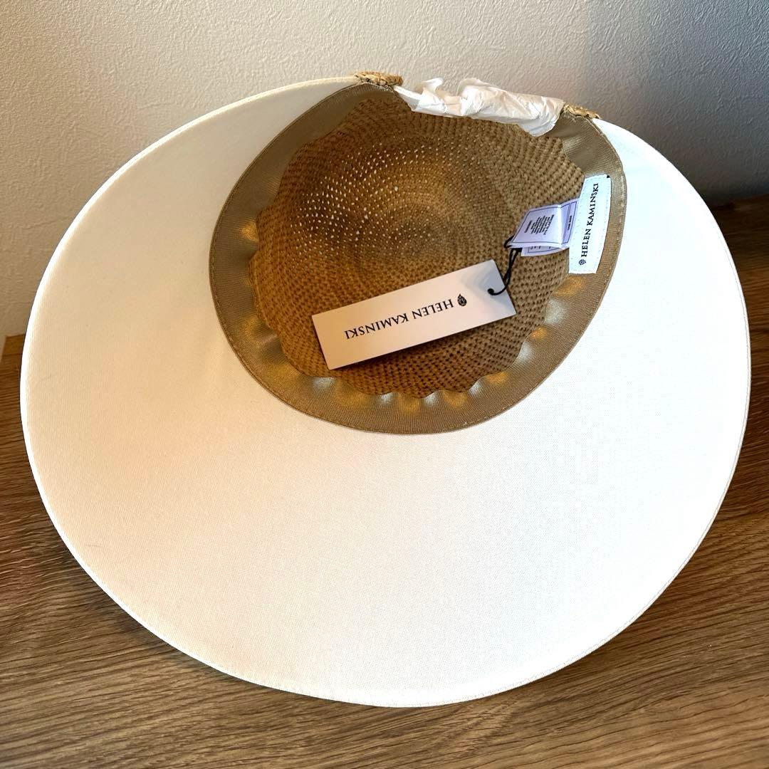 新品 Helen Kaminski ブレイズ ナチュラル x オフホワイト
