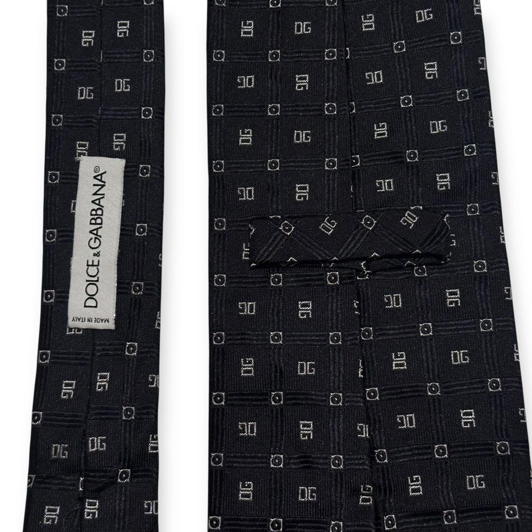 美品✨D&G ネクタイ　DGロゴ　ジャガード　ブラック　ドルガバ　かっこいい