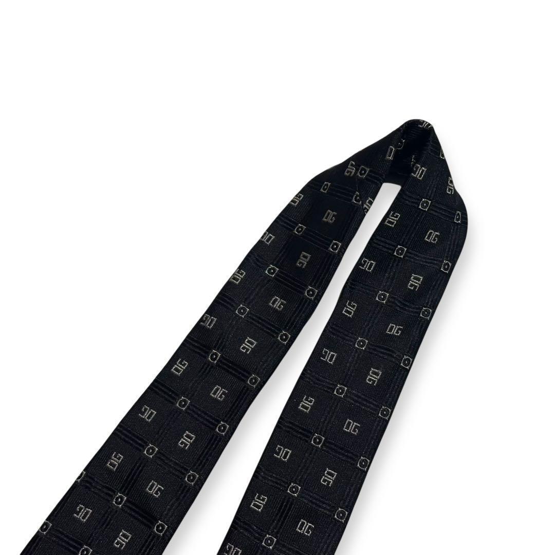 美品✨D&G ネクタイ　DGロゴ　ジャガード　ブラック　ドルガバ　かっこいい