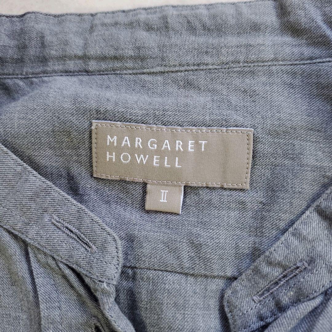 MARGARET HOWELL　バントカラー シャツ　コットン　綿　M　手洗い可