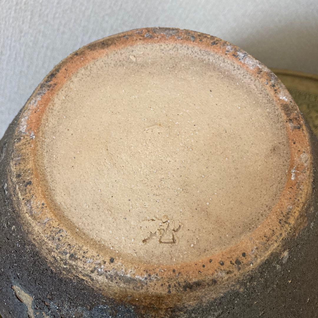 古壺　花瓶　飾り壺　銘あり〈検　登窯　三筋壺　自然釉　青備前　古越前　常滑　種壺