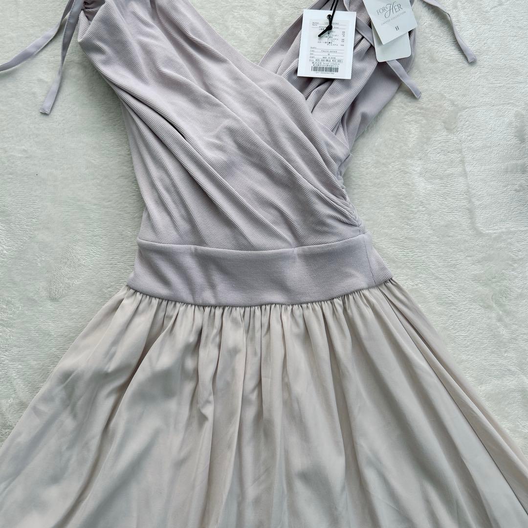【新品】Her lip to Gathered Bicolor Dress　M