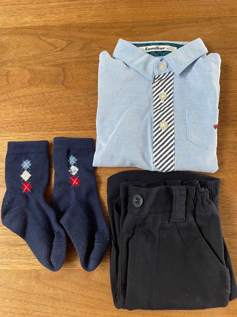 ファミリア　フォーマル着　ポロシャツ　ハーフパンツ　靴下　3点セット　男のこ