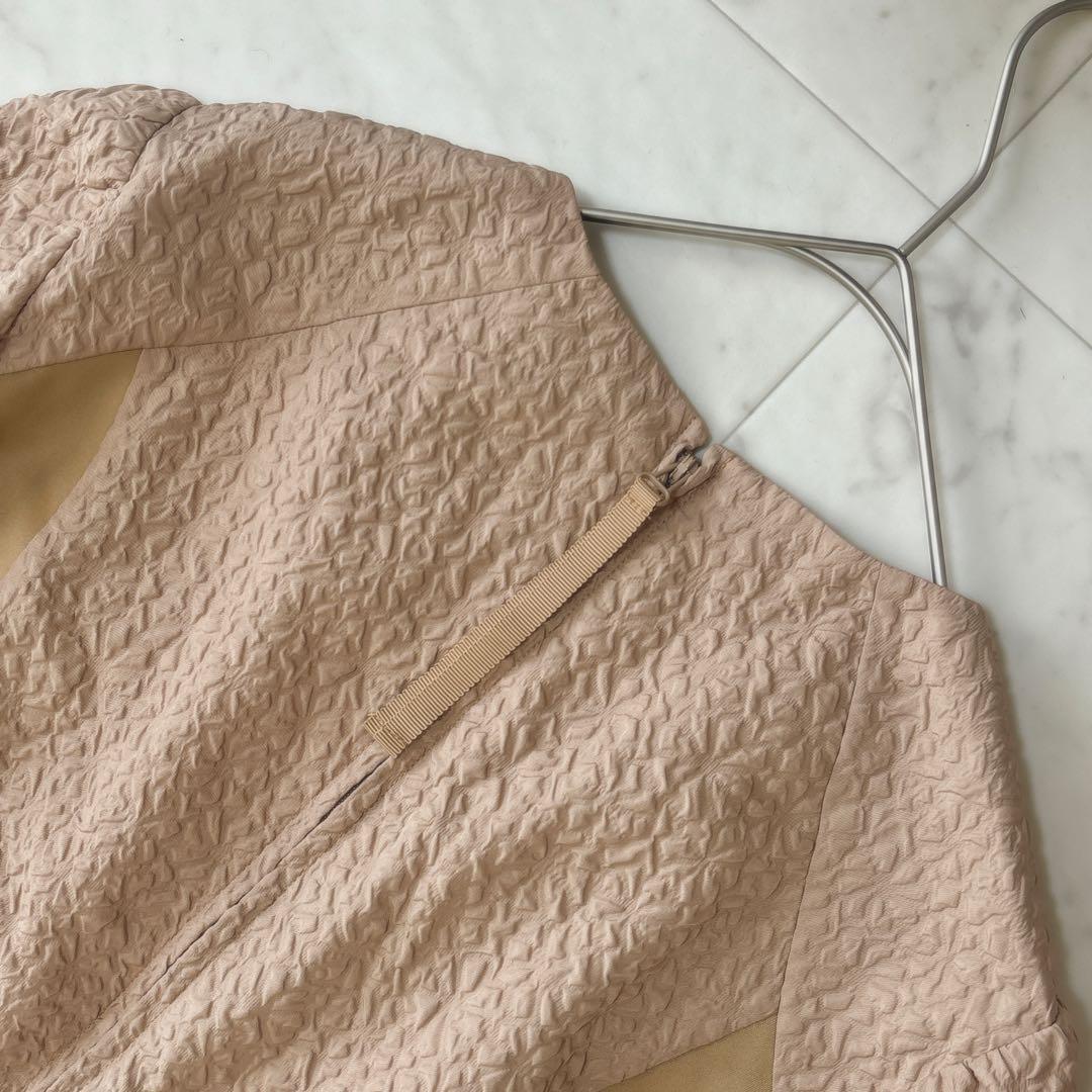 美品 スーパービューティ 24AW ロングワンピース チュール エンボス パフ袖