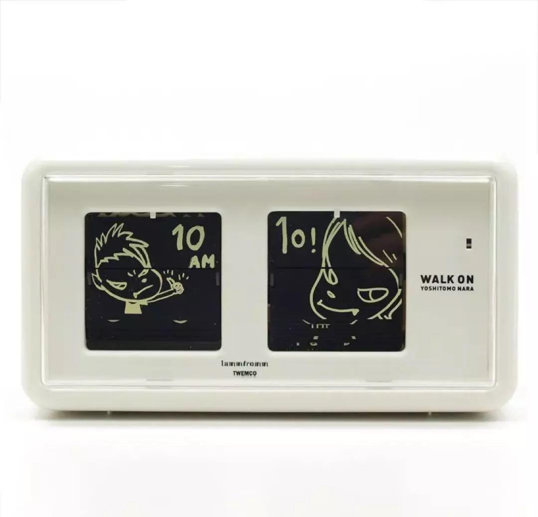【新品／未開封・保証付き】奈良美智 パタパタクロック WALK ON ホワイト