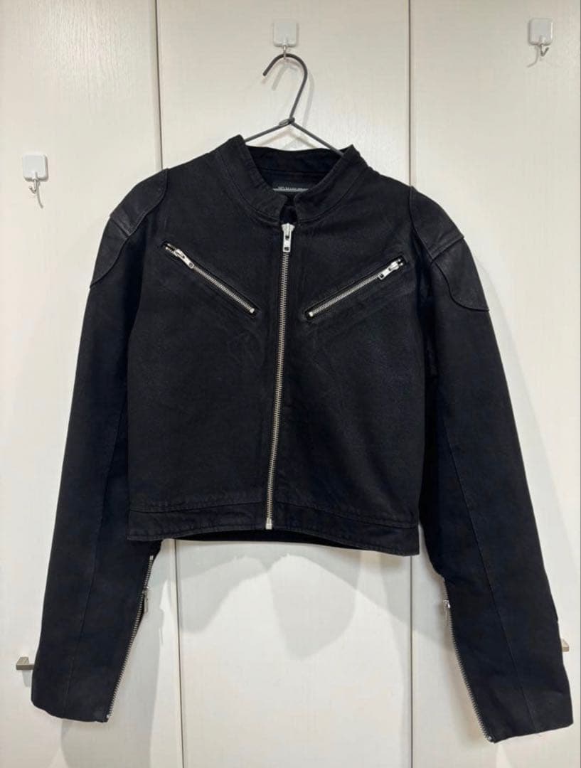 no mass prod　Cropped Moto denim jacket
