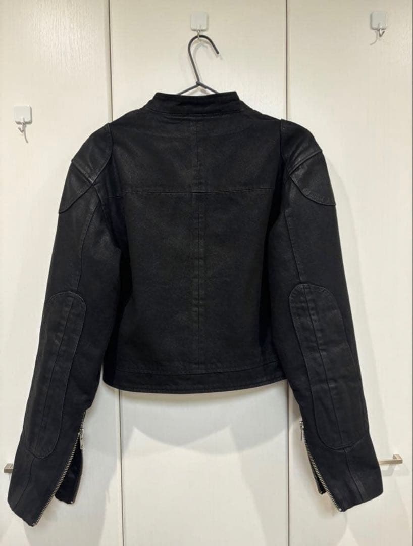 no mass prod　Cropped Moto denim jacket
