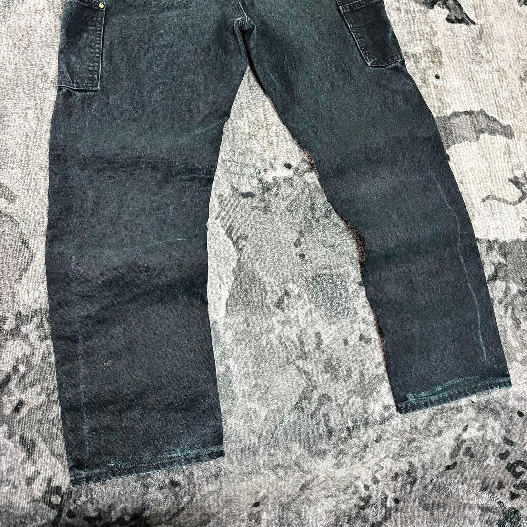 USA製 32×32 カーハート ダブルニー B01 BLK 墨黒 一点物