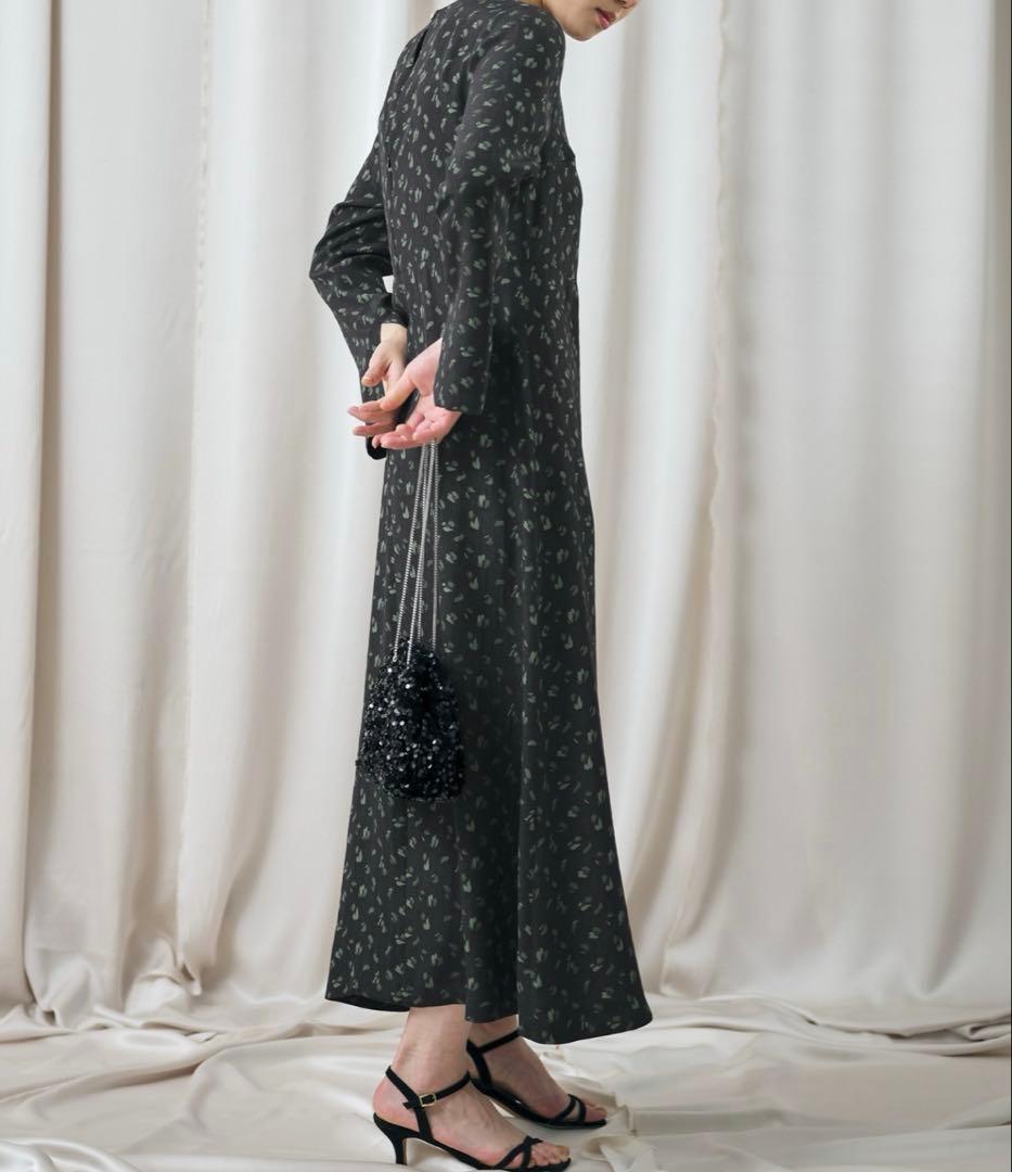 SLOBE IENA イエナ habiフラワージャガードフレアドレス
