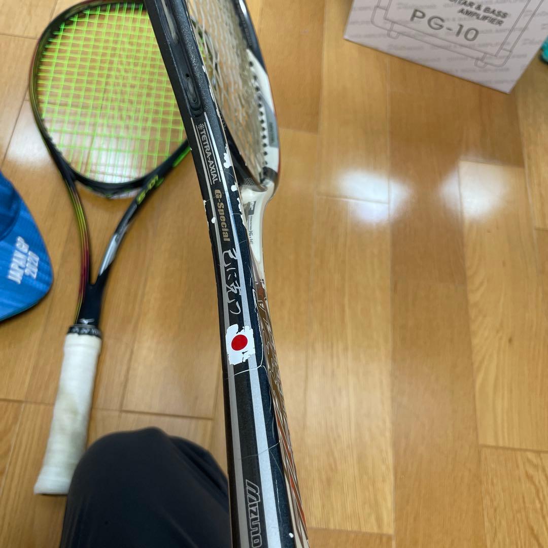 テニスラケット　ミズノアクロスピードs01 xyst日の丸入り　ミズノキャップ付