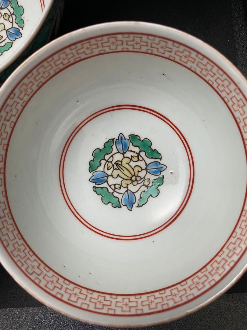 乾隆年製　古伊万里 吉祥文 5客　飯碗　蓋付　茶碗　金彩 古美術 骨董 古玩