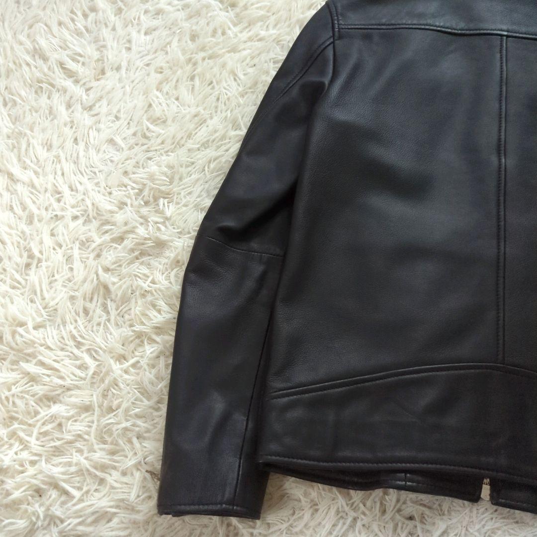 美品 ユナイテッドトウキョウ ライダースジャケット シングル ラムレザー 黒 S