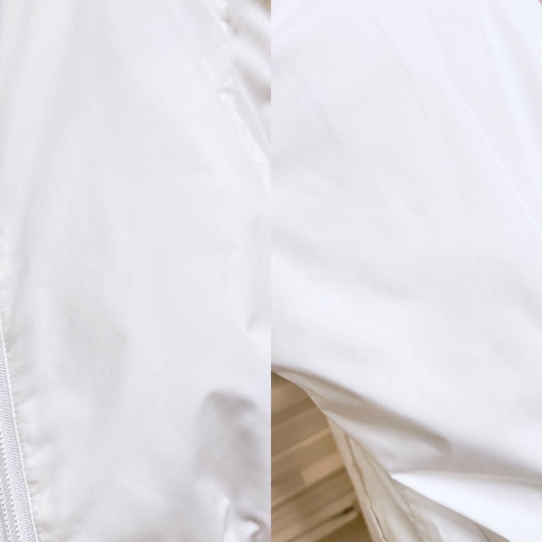 【アンパスィ】ゴルフ ジップアップ ニット襟 半袖Tシャツ 内側メッシュ M 白