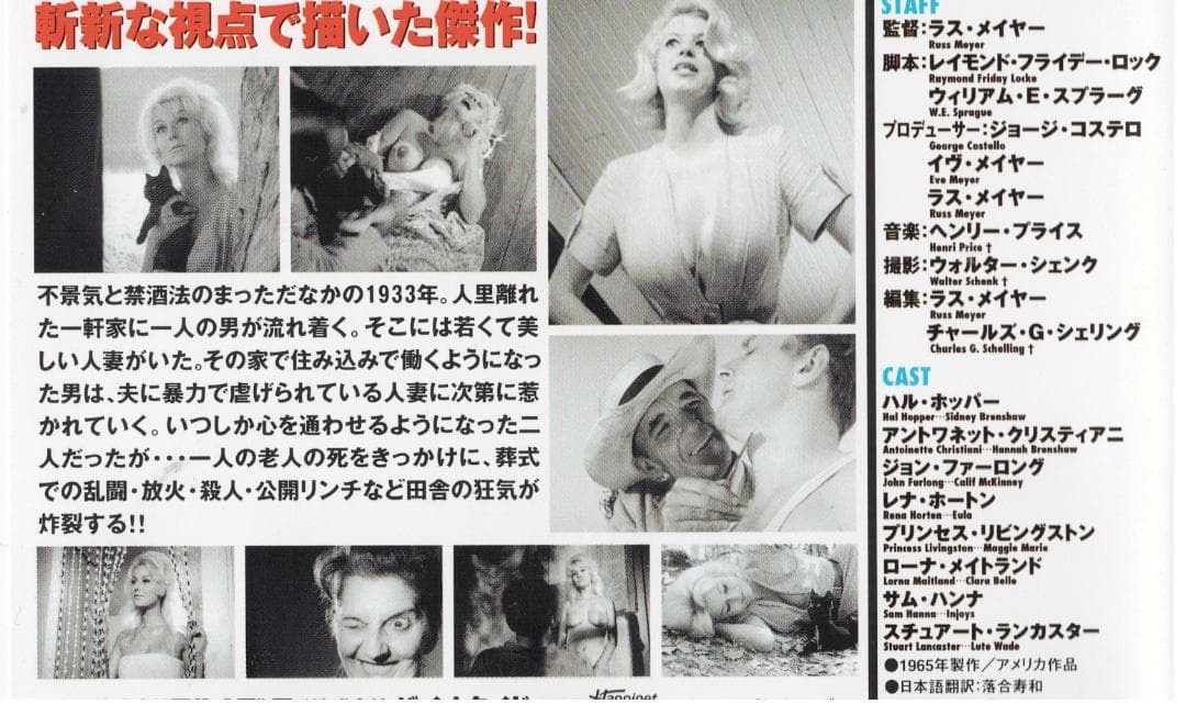 激レア！廃盤DVD・鬼才＝ラス・メイヤー監督の傑作『マッド・ハニー』