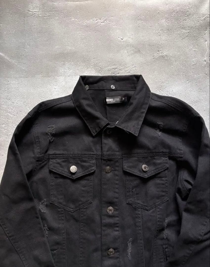 ジャケット・アウター 00s archive remake black denimjacket y2k
