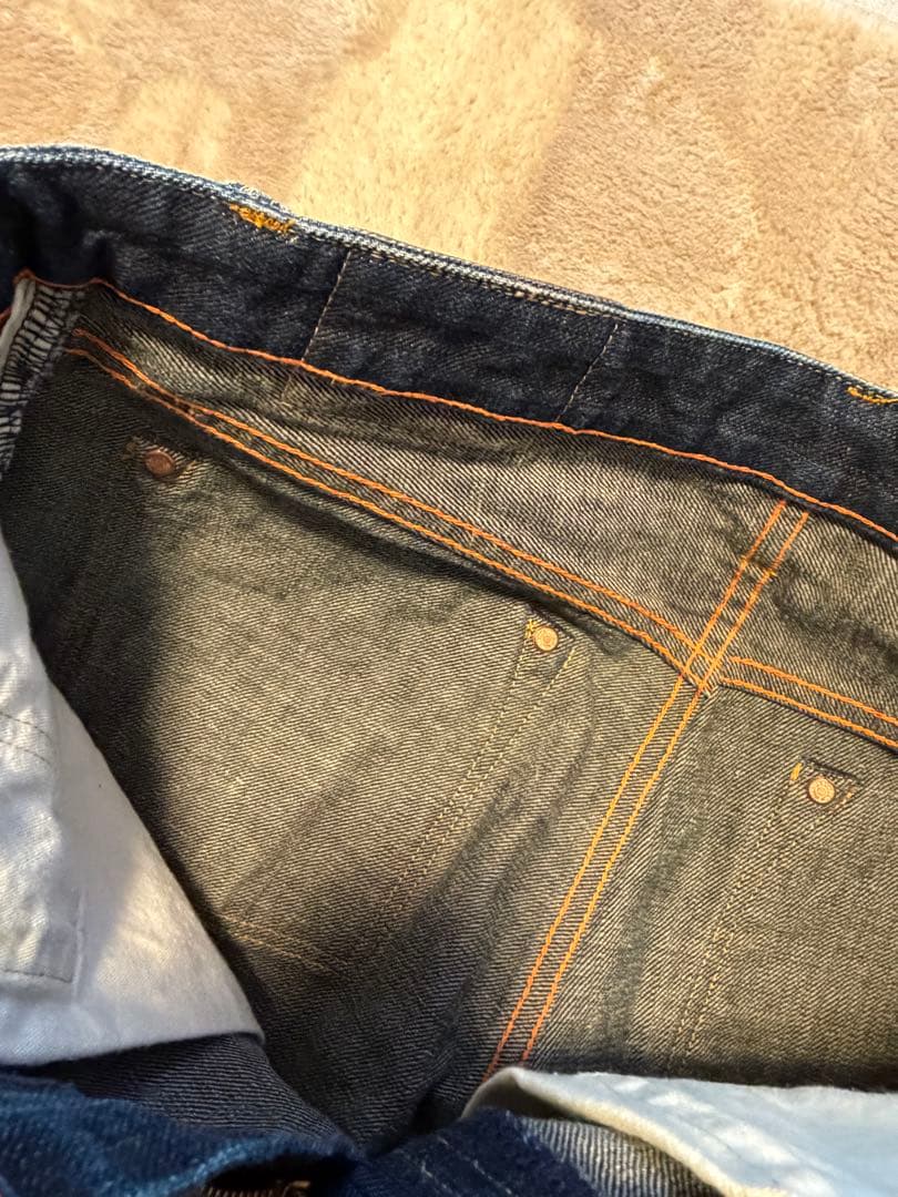 【極美品】内田縫製 岡山津山産 セルビッジデニム W32 チェーンステッチ
