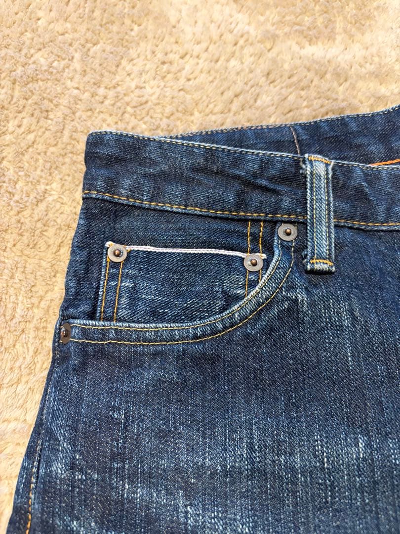 【極美品】内田縫製 岡山津山産 セルビッジデニム W32 チェーンステッチ