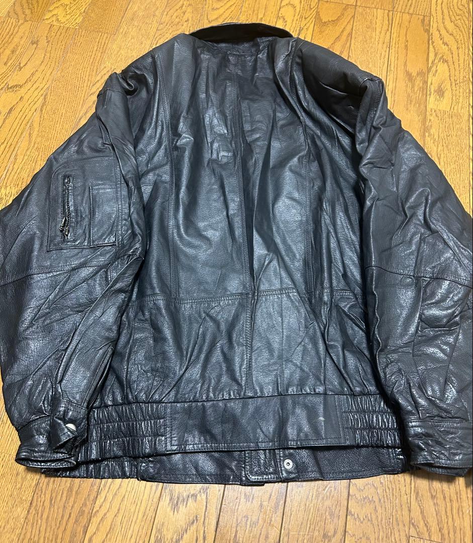 レザー　ライダーズジャケット　ブラック