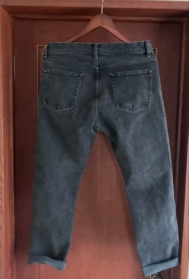 TAPERED SLIM STRAIGHT BLACK DENIMロンハーマン