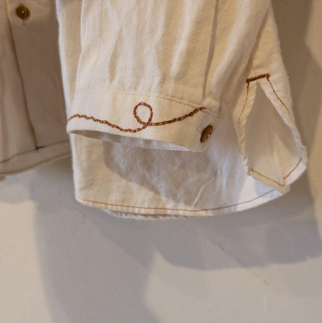 パラスパレス　nume　バンドカラーシャツ　ブラウス　刺繍