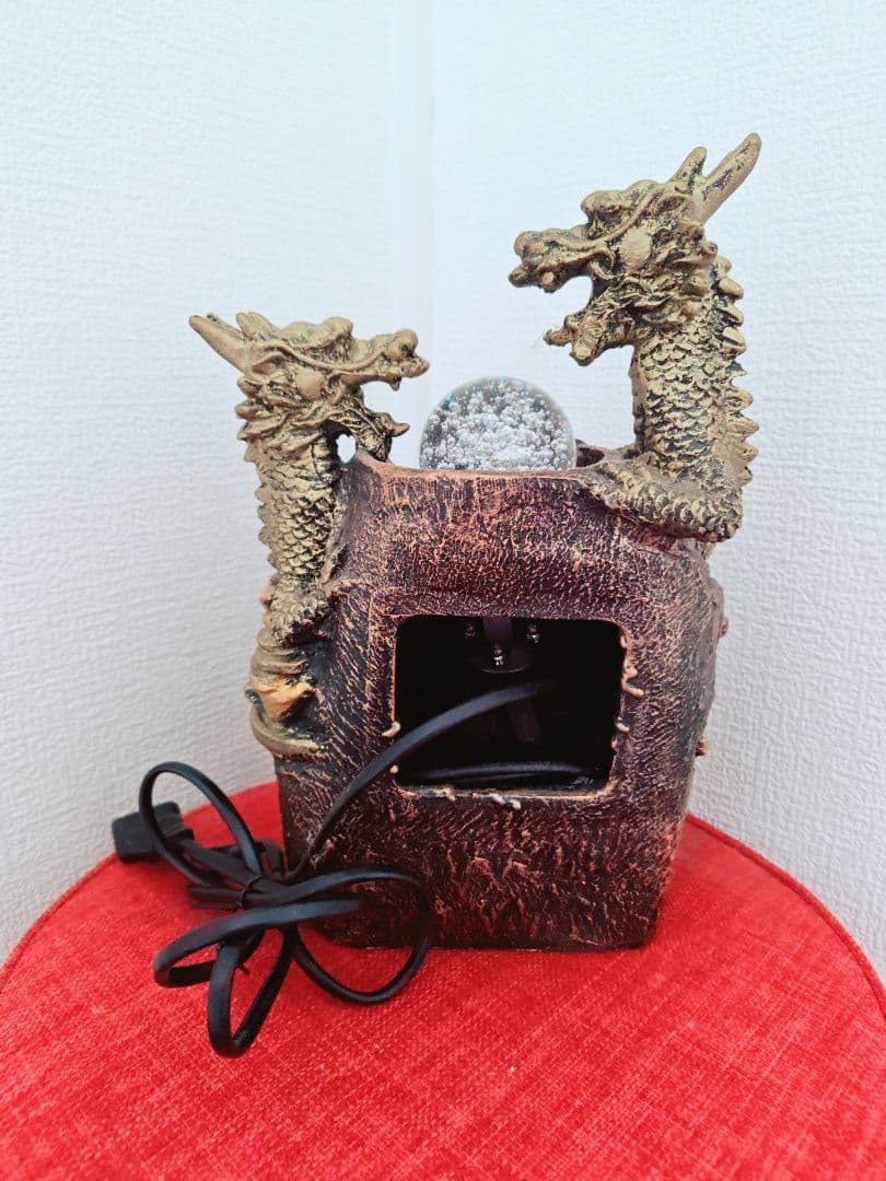 龍の置物　ドラゴン双龍　水流せます