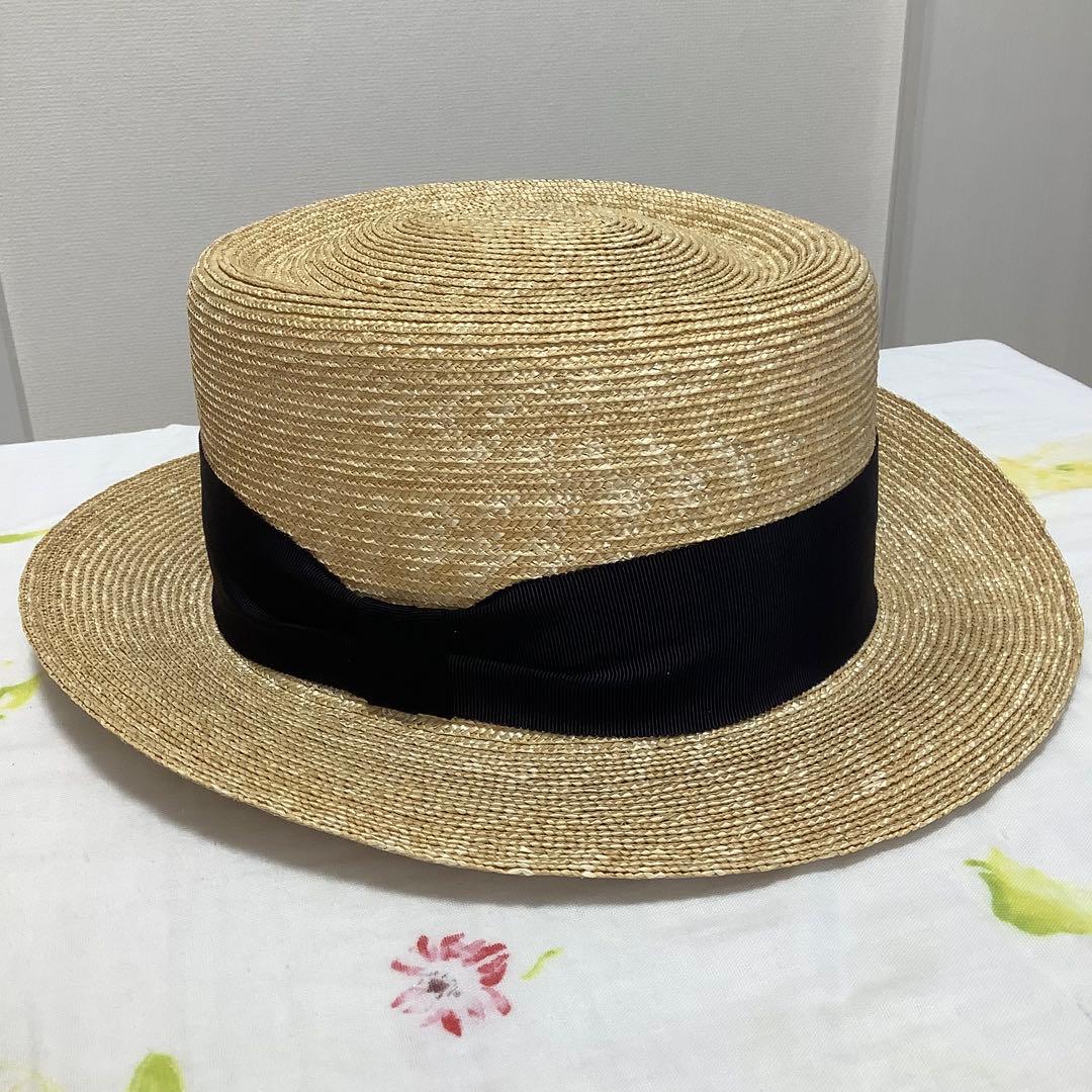 Nine Tailor グログランリボン ストローハット “Lanta Hat\"