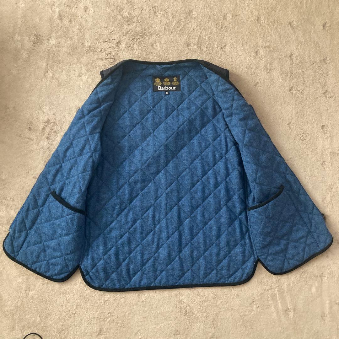 Barbour ネイビー キルティングベスト 4014312