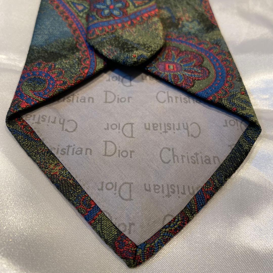 Christian Dior ディオール　ペイズリー柄トロッター刺繍ネクタイ