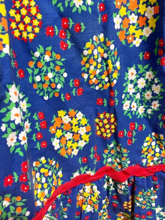 vintage blue flower dress マキシワンピース 古着