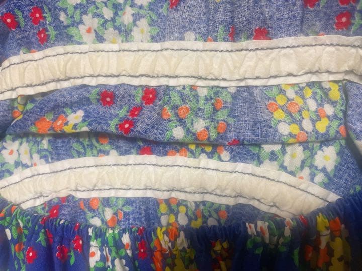 vintage blue flower dress マキシワンピース 古着