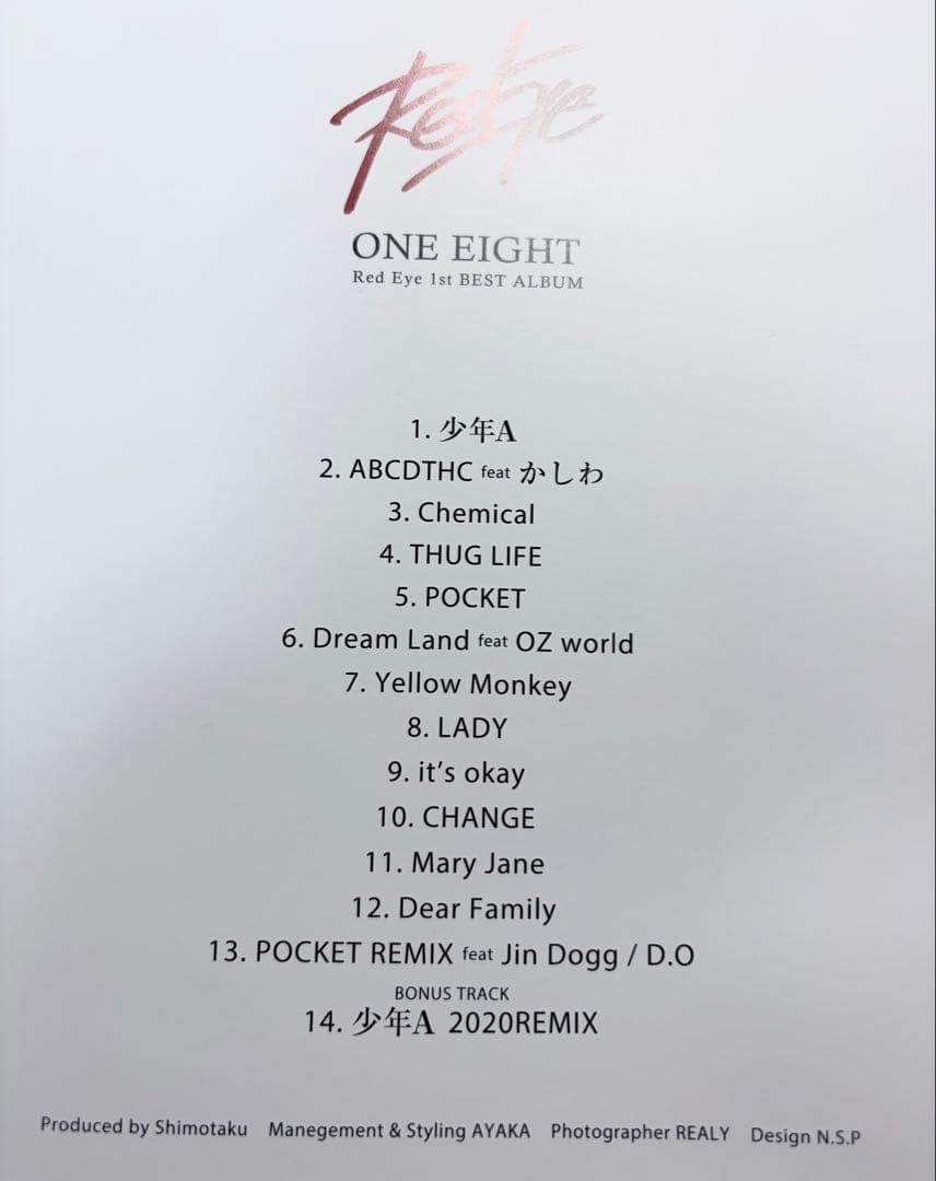 Red Eye ONE EIGHT ベストアルバム CD 写真集