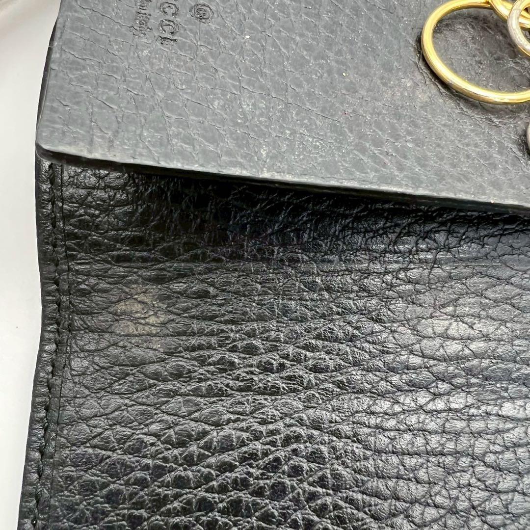 美品　グッチ　キーケース　GGマーモント　レザー　ブラック　GUCCI 箱付き
