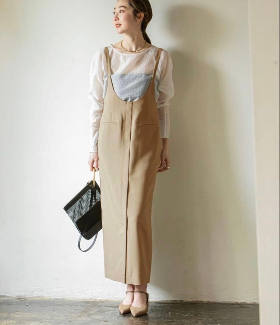 【新品タグ付き】完売品✨️ノーブル スラブオックスロングサロペ 美ライン