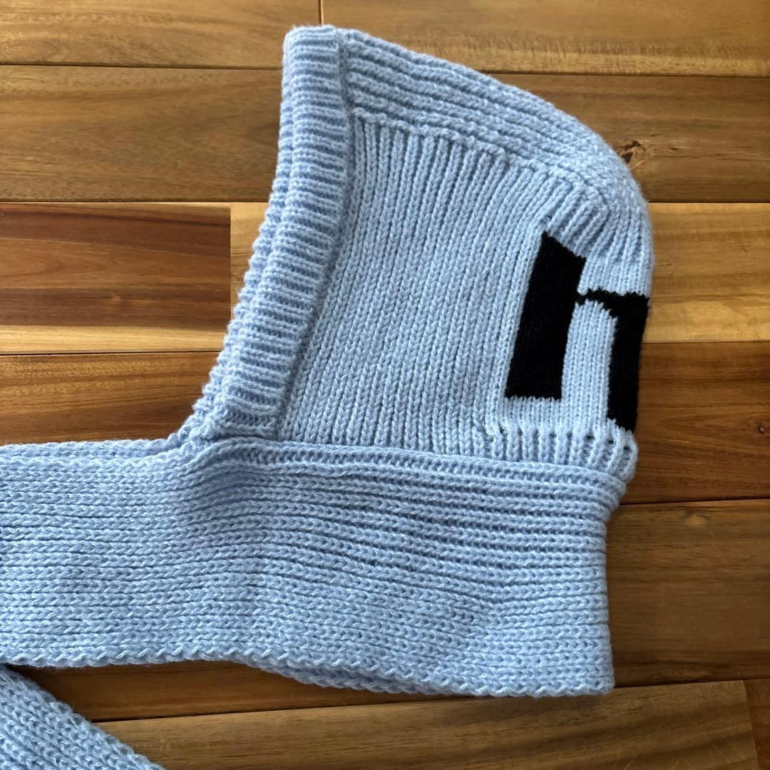 【値下げ！】hood knit hood scarf BLUE