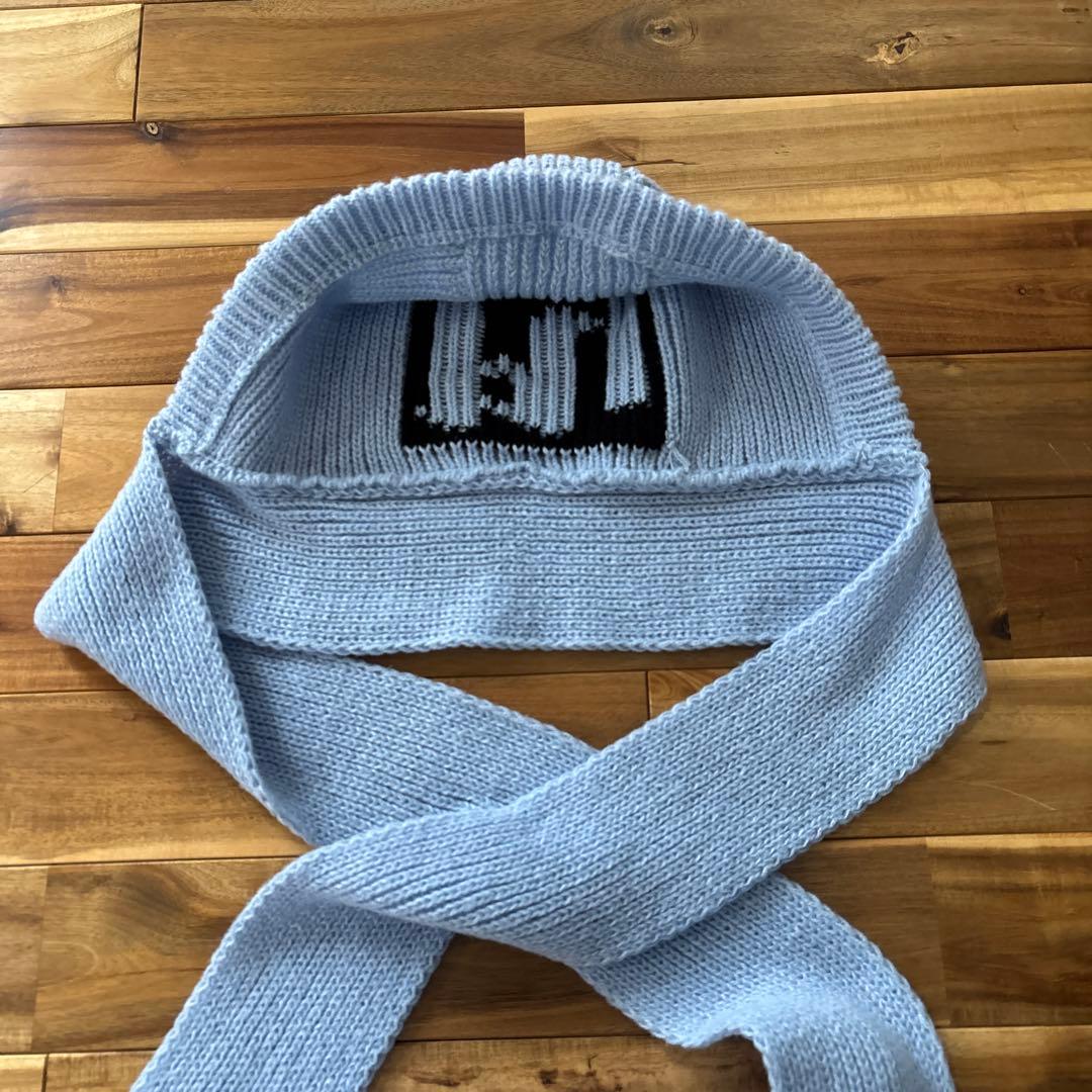 【値下げ！】hood knit hood scarf BLUE