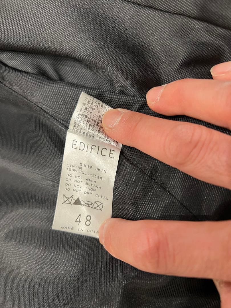 EDIFICE ブラック レザージャケット 48